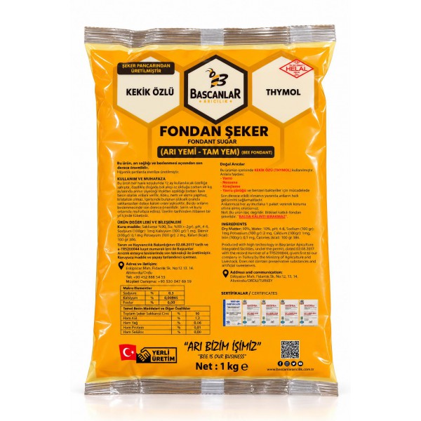 THYMOL KATKILI FONDAN ŞEKER (ARI YEMİ) 20 KG